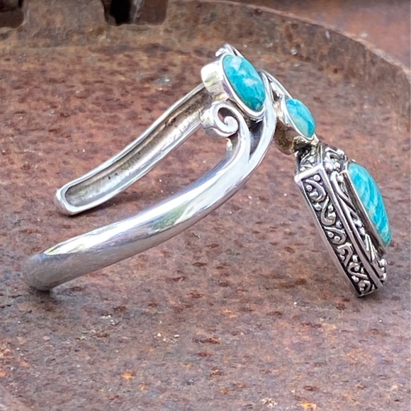 Sterling Silver and Turquoise Cuff Bracelet - Picture 6 of 13
